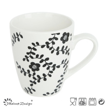 Porcelana branca 10oz com a caneca completa da grama do decalque